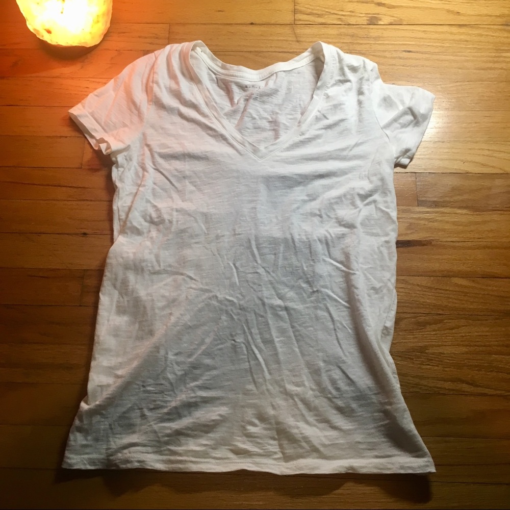 White V-Neck Tee
